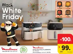 Hyper Carrefour Moulinex Airfryer Dual Easy Fry EZ901AFO aanbieding