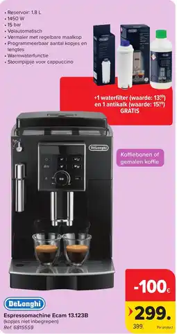 Hyper Carrefour DeLonghi Espressomachine Ecam 13.123B aanbieding