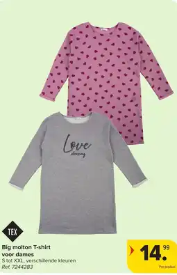 Hyper Carrefour Big molton T-shirt voor dames aanbieding