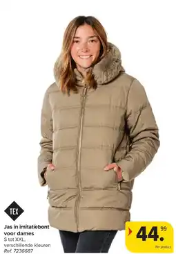 Hyper Carrefour Jas in imitatiebont voor dames aanbieding