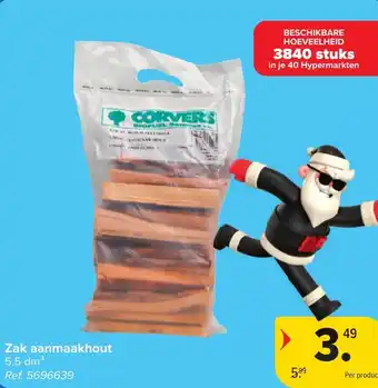 Hyper Carrefour Zak aanmaakhout aanbieding