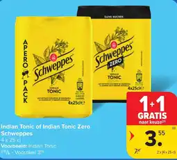 Hyper Carrefour Schweppes Indian Tonic of Indian Tonic Zero aanbieding