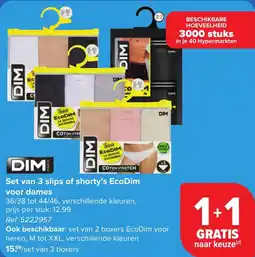 Hyper Carrefour Dim Set van 3 slips of shorty's EcoDim voor dames aanbieding