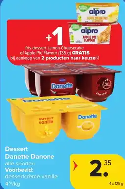 Hyper Carrefour Danette Danone Dessert aanbieding