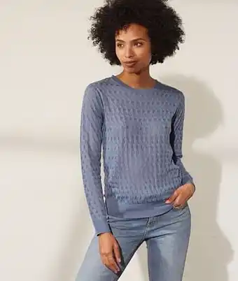 Pull met ronde hals - S - BLAUW - Etam
