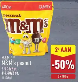 ALDI M&M's peanut aanbieding