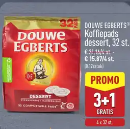 ALDI Douwe egberts koffiepads dessert aanbieding