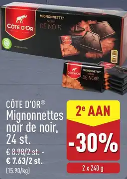ALDI Côte d'or mignonnettes noir de noir aanbieding