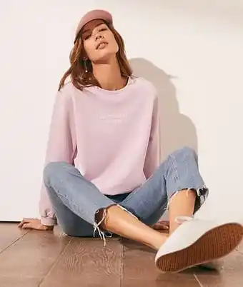 Etam Sweat manches longues ’don’t forget to smile’ - L - LILAS - Etam aanbieding