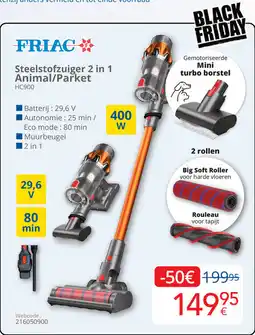 Eldi Friac Steelstofzuiger 2 in 1 Animal / Parket HC900 aanbieding