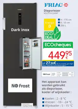 Eldi Friac Diepvriezer aanbieding