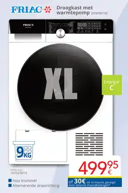 Eldi Friac Droogkast met warmtepomp DKW9010E aanbieding