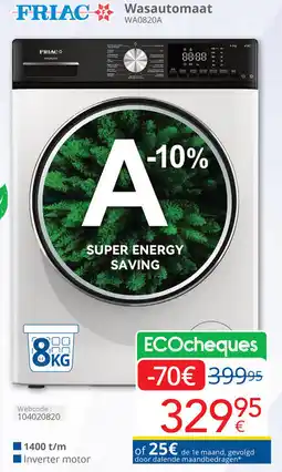 Eldi Friac Wasautomaat WA0820A aanbieding