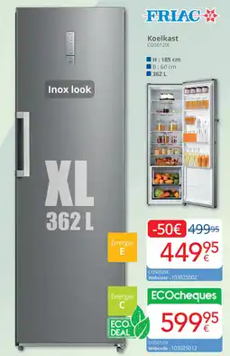 Eldi Friac Koelkast XL CO50121X aanbieding