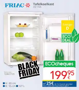 Eldi Friac Tafelkoelkast CO 1725 aanbieding