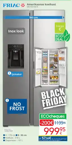 Eldi Friac Amerikaanse Koelkast SBS7031IM-IX aanbieding