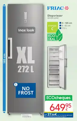 Eldi Friac Diepvriezer VDV5812IXNF aanbieding