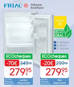 Eldi Friac Inbouw Koelkast aanbieding