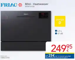 Eldi Friac Mini Vaatwasser MVW1010B aanbieding