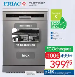 Eldi Friac Vaatwasser VW4002L aanbieding