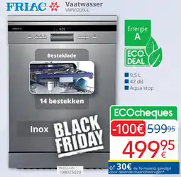 Eldi Friac Vaatwasser VW50201X-L aanbieding