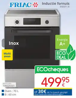 Eldi Friac Inductie fornuis IF6501 IX aanbieding