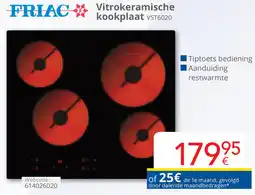 Eldi Friac Vitrokeramische kookplaat VST6020 aanbieding