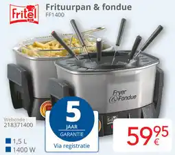 Eldi Fritel Frituurpan & fondue FF1400 aanbieding
