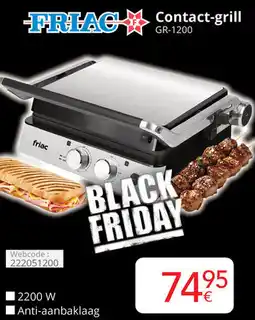 Eldi Friac Contact-grill GR-1200 aanbieding