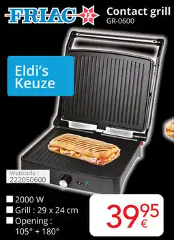 Eldi Friac Contact grill GR-0600 aanbieding