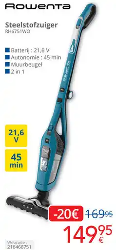 Eldi Rowenta Steelstofzuiger RH6751WO aanbieding