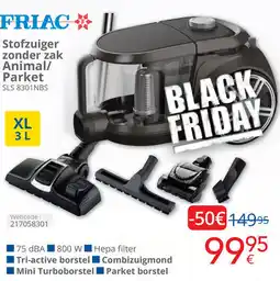 Eldi Friac Stofzuiger zonder zak Animal/ Parket SLS 8301NBS aanbieding