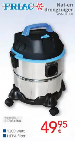 Eldi Friac Nat-en droogzuiger ASND1500 aanbieding