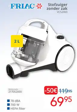 Eldi Friac Stofzuiger zonder zak VCS2000 aanbieding