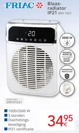Eldi Friac Blaasradiator IP21 BKV 1021 aanbieding