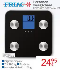 Eldi Friac Personen weegschaal EPWF-0105 BODY ANALYSER aanbieding