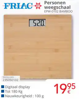 Eldi Friac Personen weegschaal EPW-0102 BAMBOO aanbieding