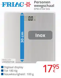 Eldi Friac Personen weegschaal EPW-0104 SSG aanbieding