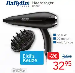 Eldi BaByliss Haardroger D572E aanbieding