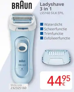 Eldi Braun Ladyshave 3 in 1 LS5160 SILK EPIL aanbieding