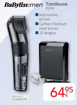 Eldi BaByliss men Tondeuse E978E aanbieding