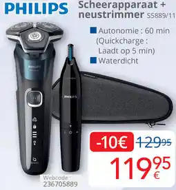 Eldi Philips Scheerapparaat + neustrimmer S5889/11 aanbieding