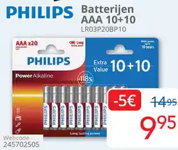 Eldi PHILIPS Batterijen AAA 10+10 LR03P20BP10 aanbieding