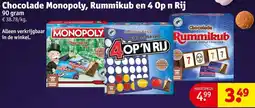 Kruidvat Chocolade Monopoly, Rummikub en 4 Op n Rij aanbieding
