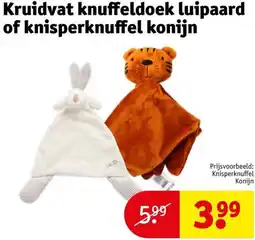 Kruidvat Kruidvat knuffeldoek luipaard of knisperknuffel konijn aanbieding