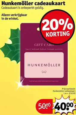 Kruidvat Hunkemöller cadeaukaart aanbieding