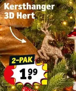 Kruidvat Kersthanger 3D Hert aanbieding
