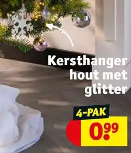 Kruidvat Kersthanger hout met glitter aanbieding