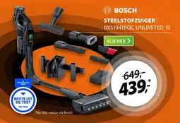 Expert Bosch steelstofzuiger BXS1041BQC UNLIMITED 10 aanbieding