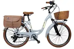 Decathlon E-bike VENERE stadsfiets Dolce Vita met tassen en mand - grijs aanbieding